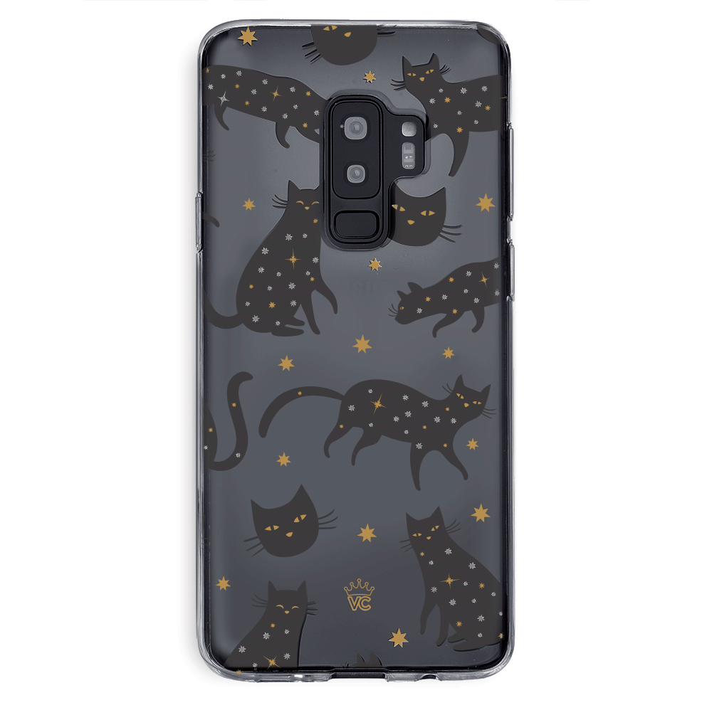 Black Cat Clear Samsung Galaxy Case