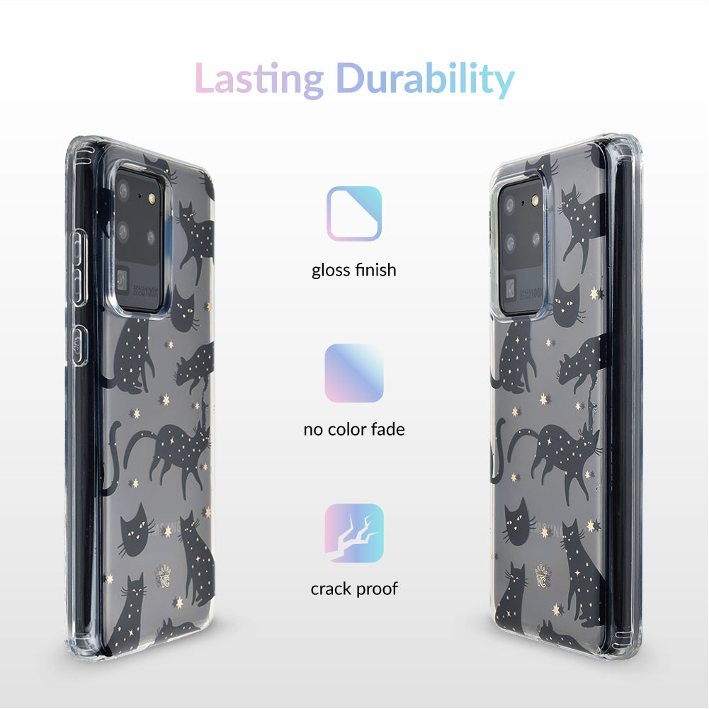 Black Cat Clear Samsung Galaxy Case