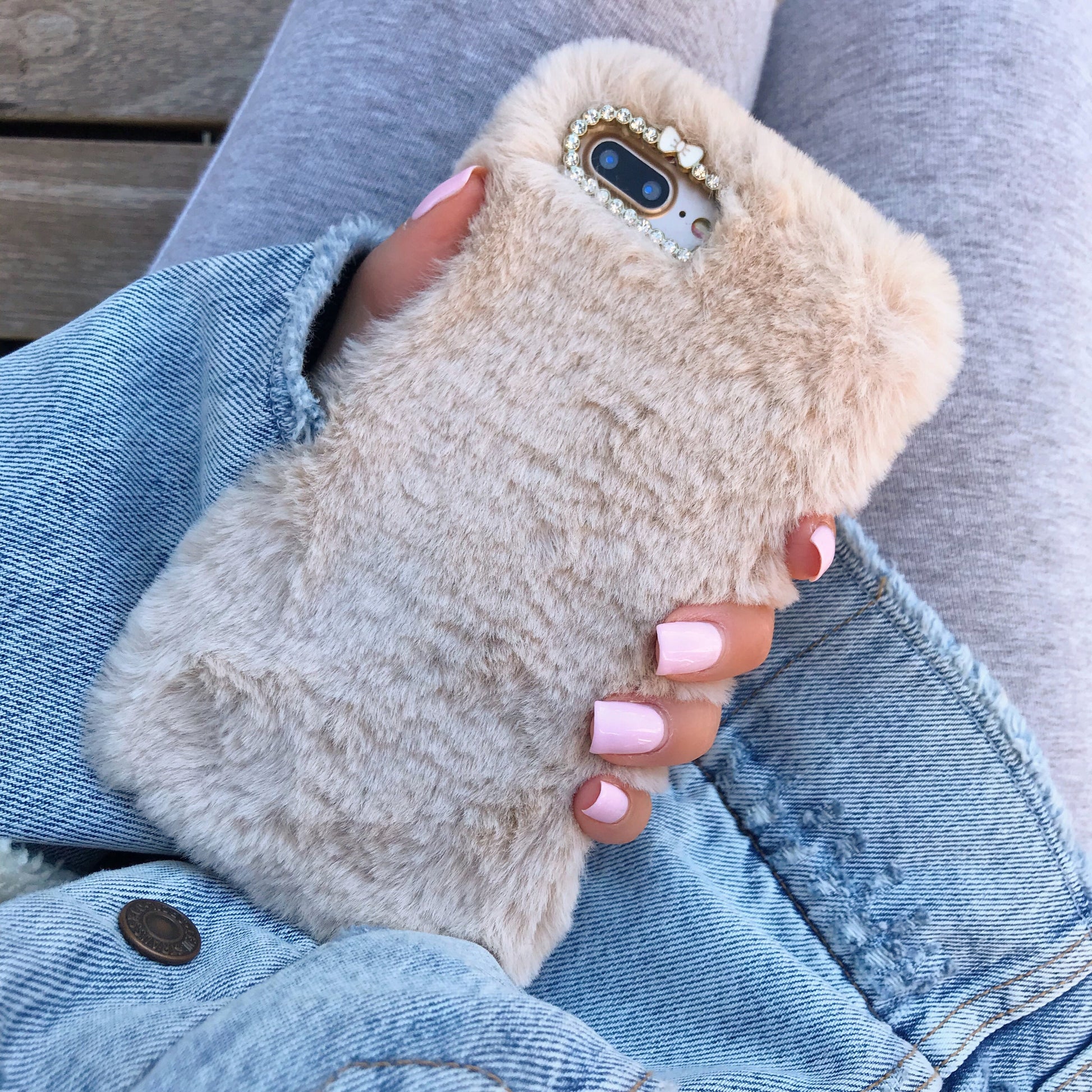Beige Faux Fur iPhone Case