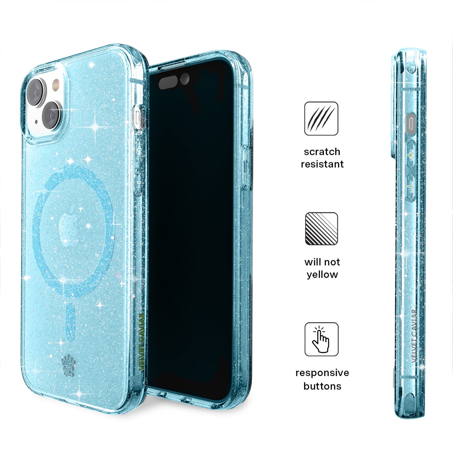 Blue Stardust Glitter iPhone Case