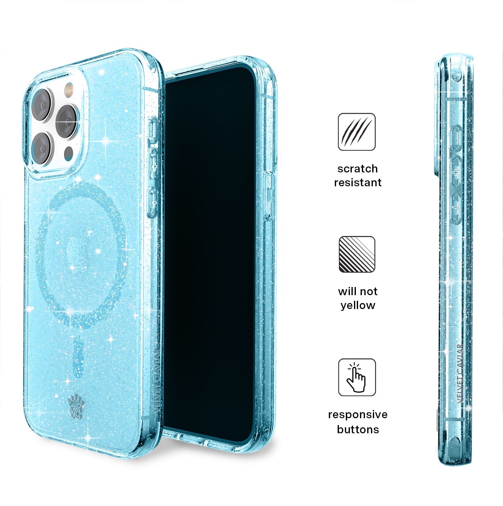 Blue Stardust Glitter iPhone Case