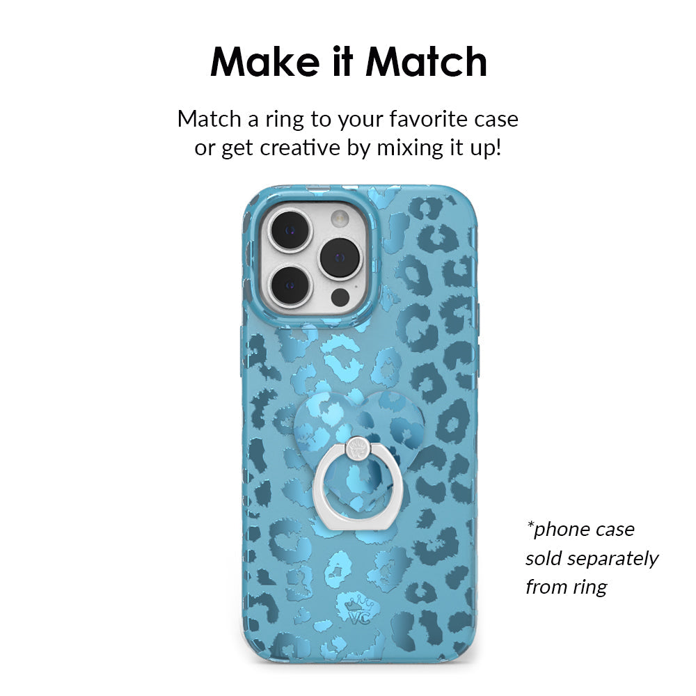 Blue Sapphire Leopard Phone Ring