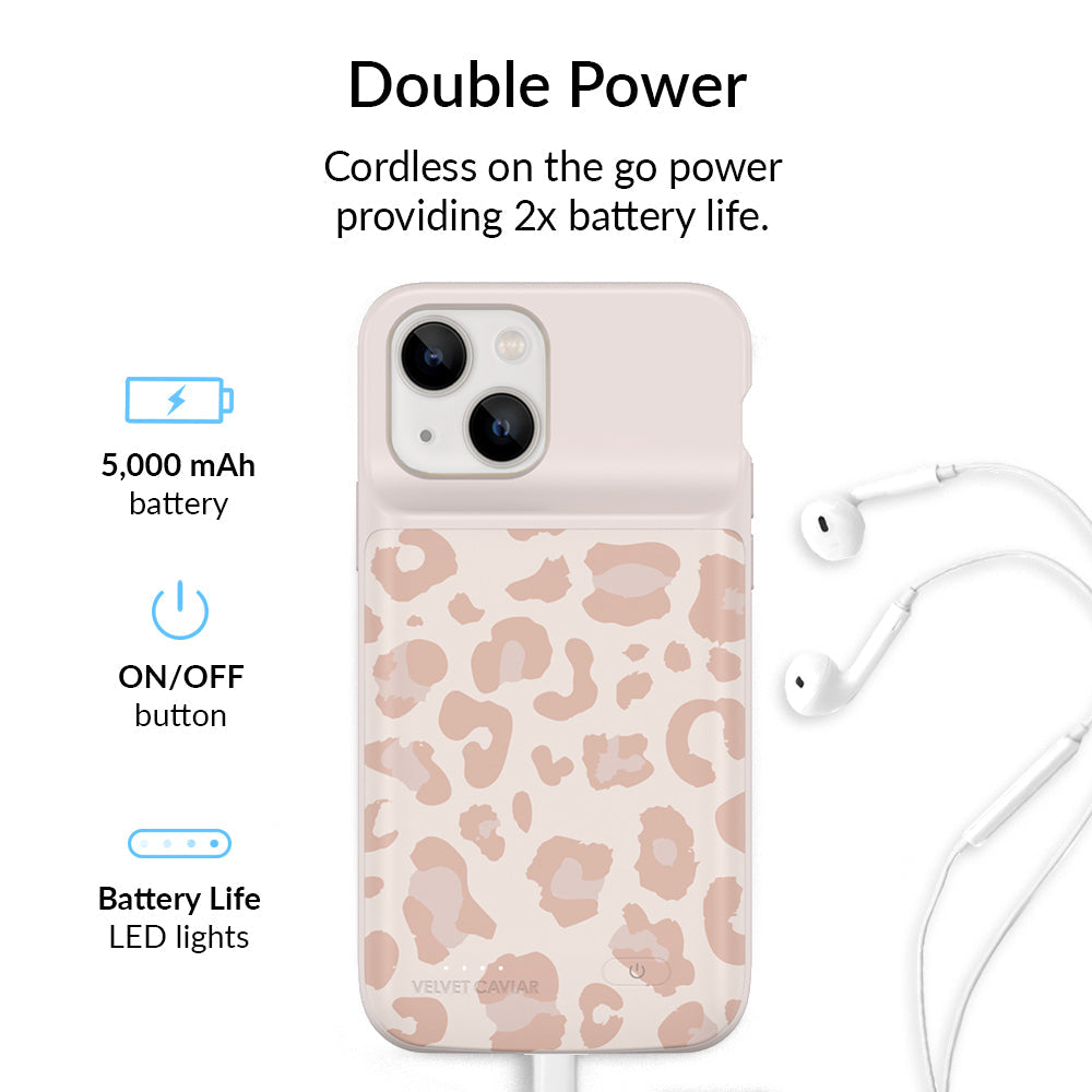 Blush Leopard iPhone Charging Case