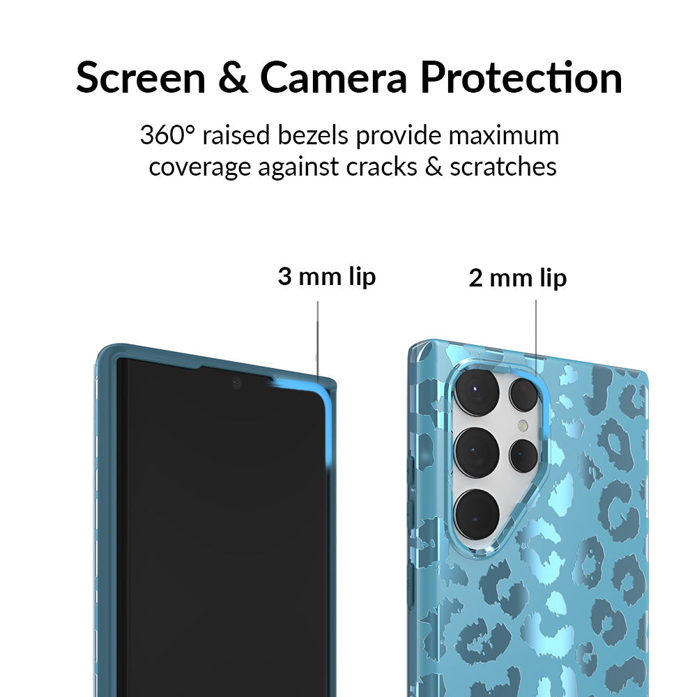 Blue Sapphire Leopard Samsung Case