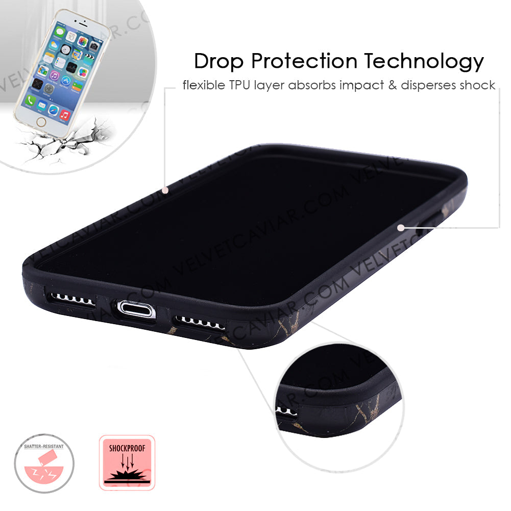 Black & Gold Marble iPhone Case