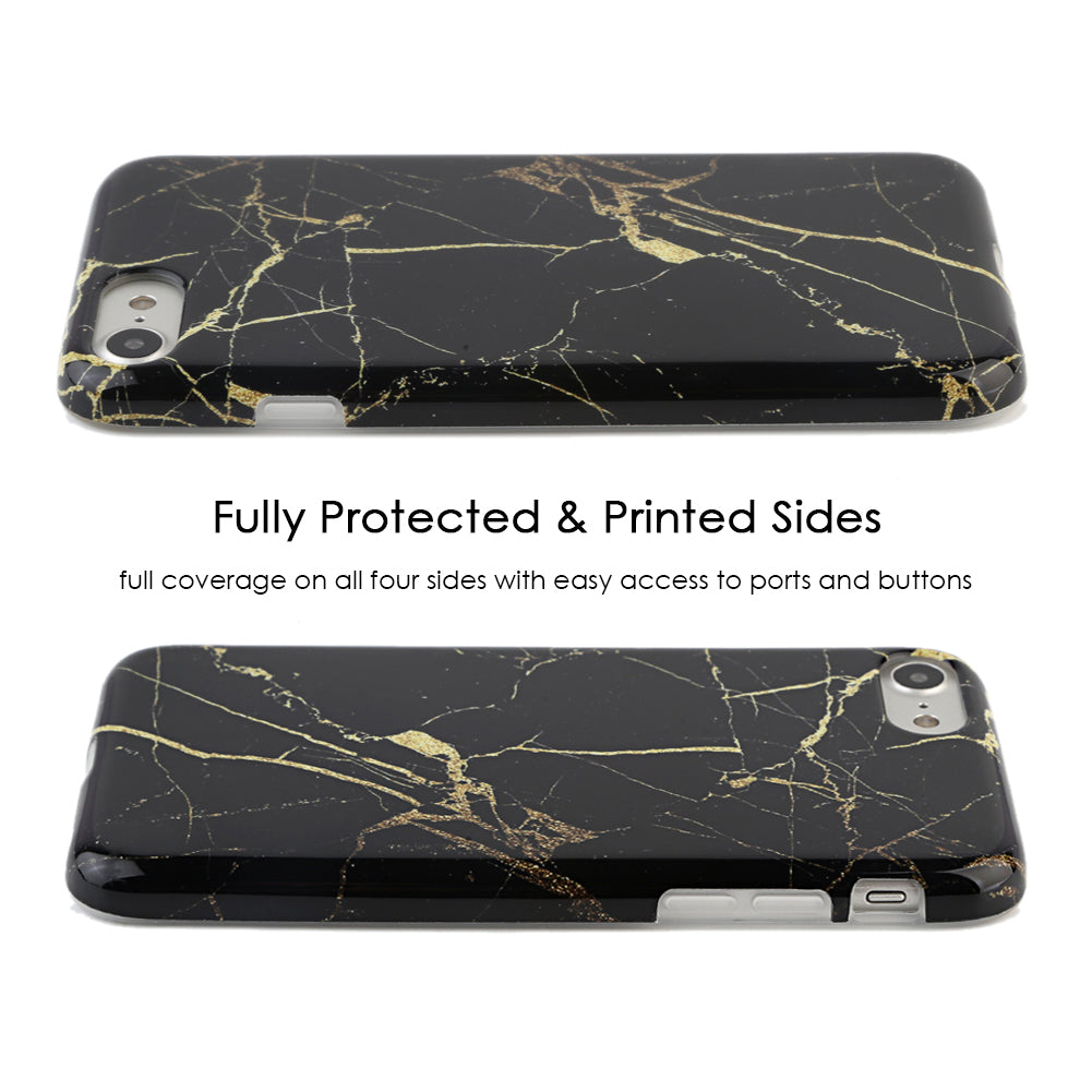 Black & Gold Marble iPhone Case