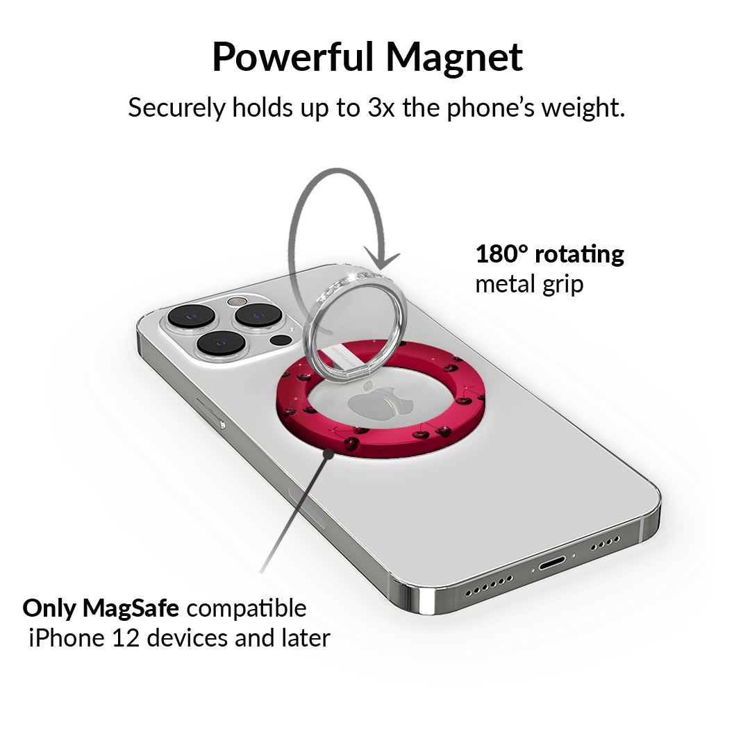 Black Cherry Crystal MagSafe Grip Ring