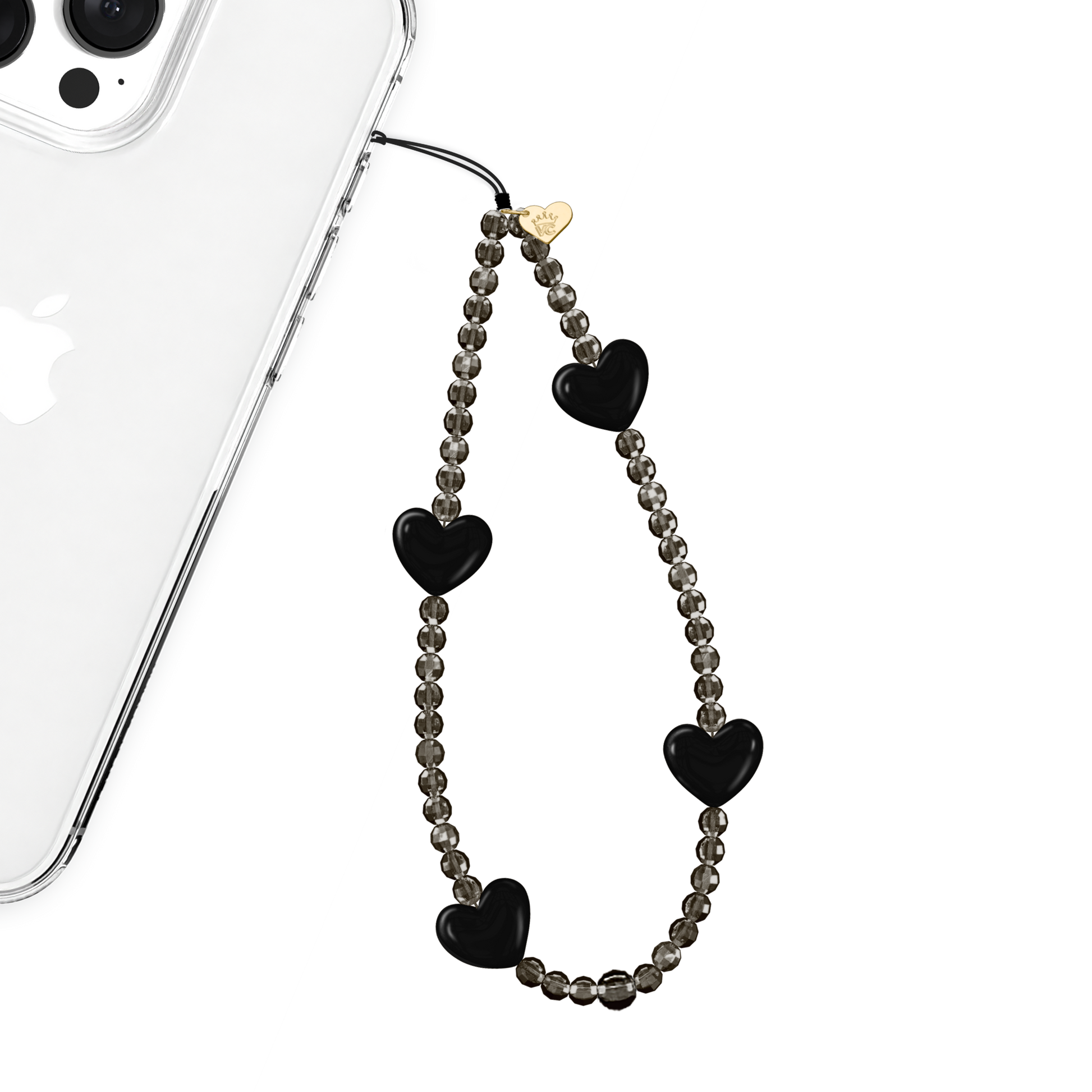 Black Heart Phone Charm