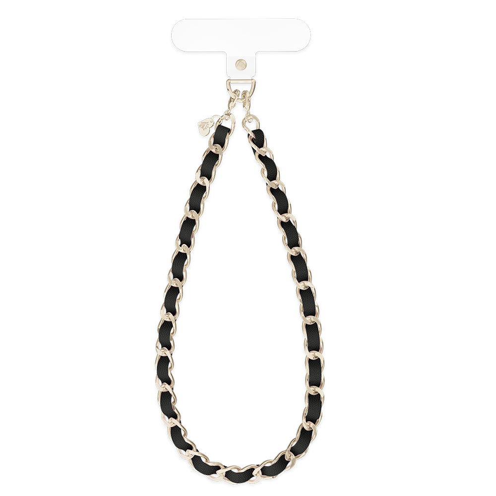 Black Leather Chain Phone Charm