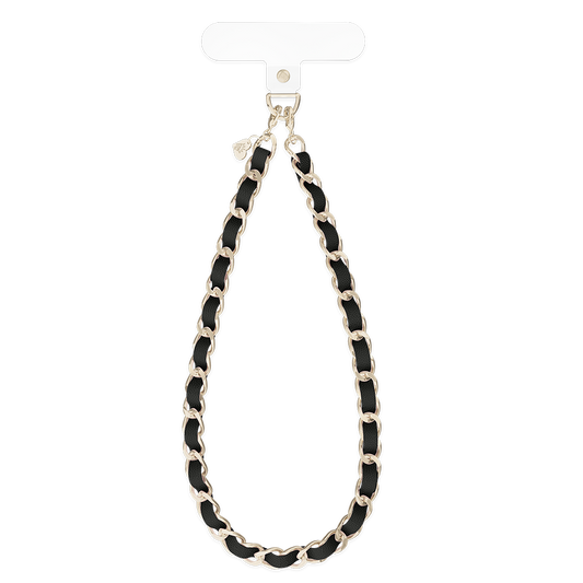Black Leather Chain Phone Charm