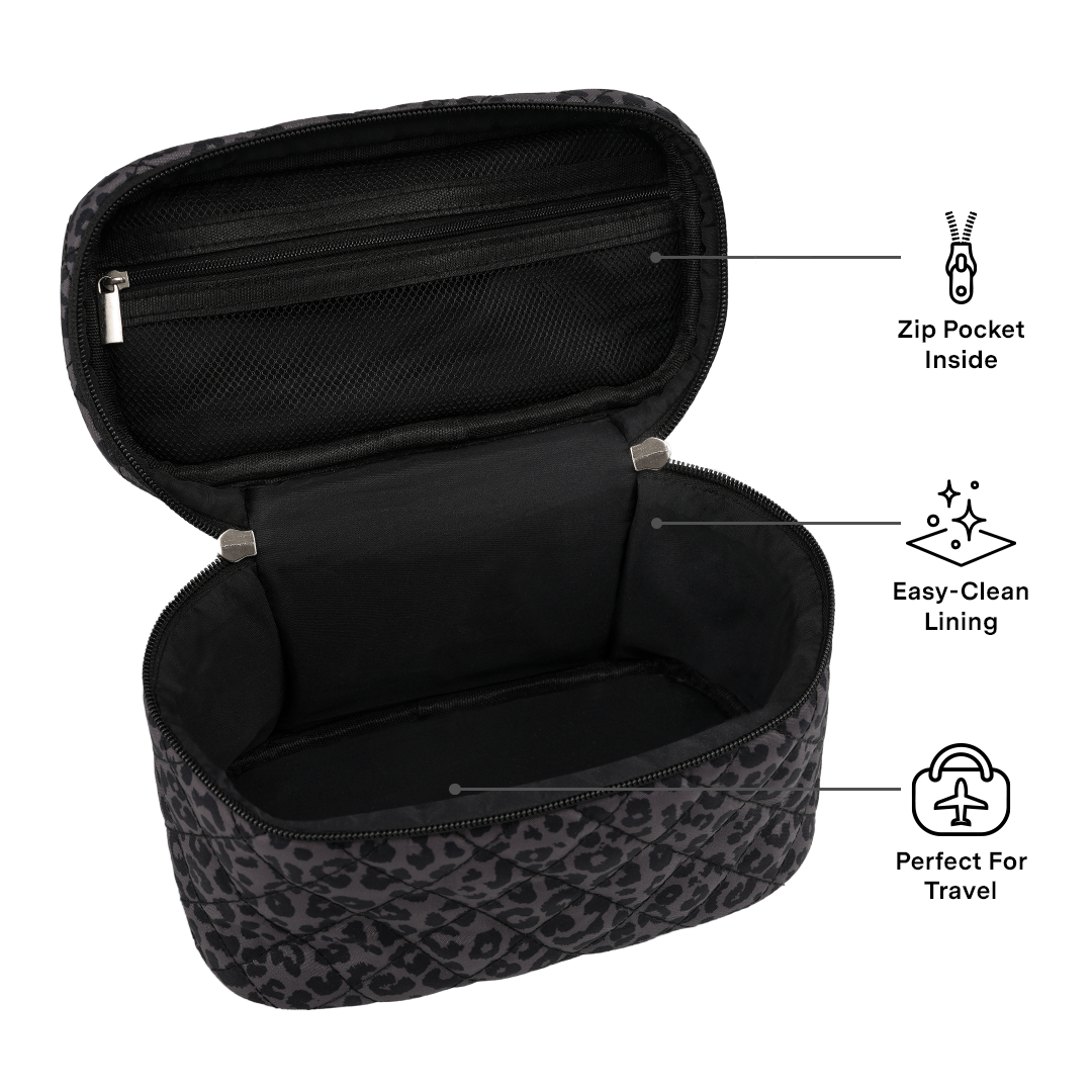 Black Leopard Vanity Bag
