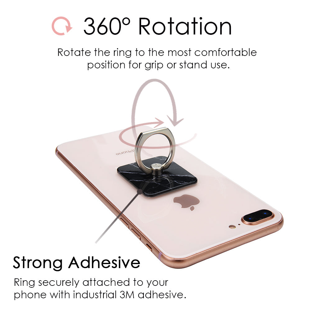 Black Marble Phone Ring