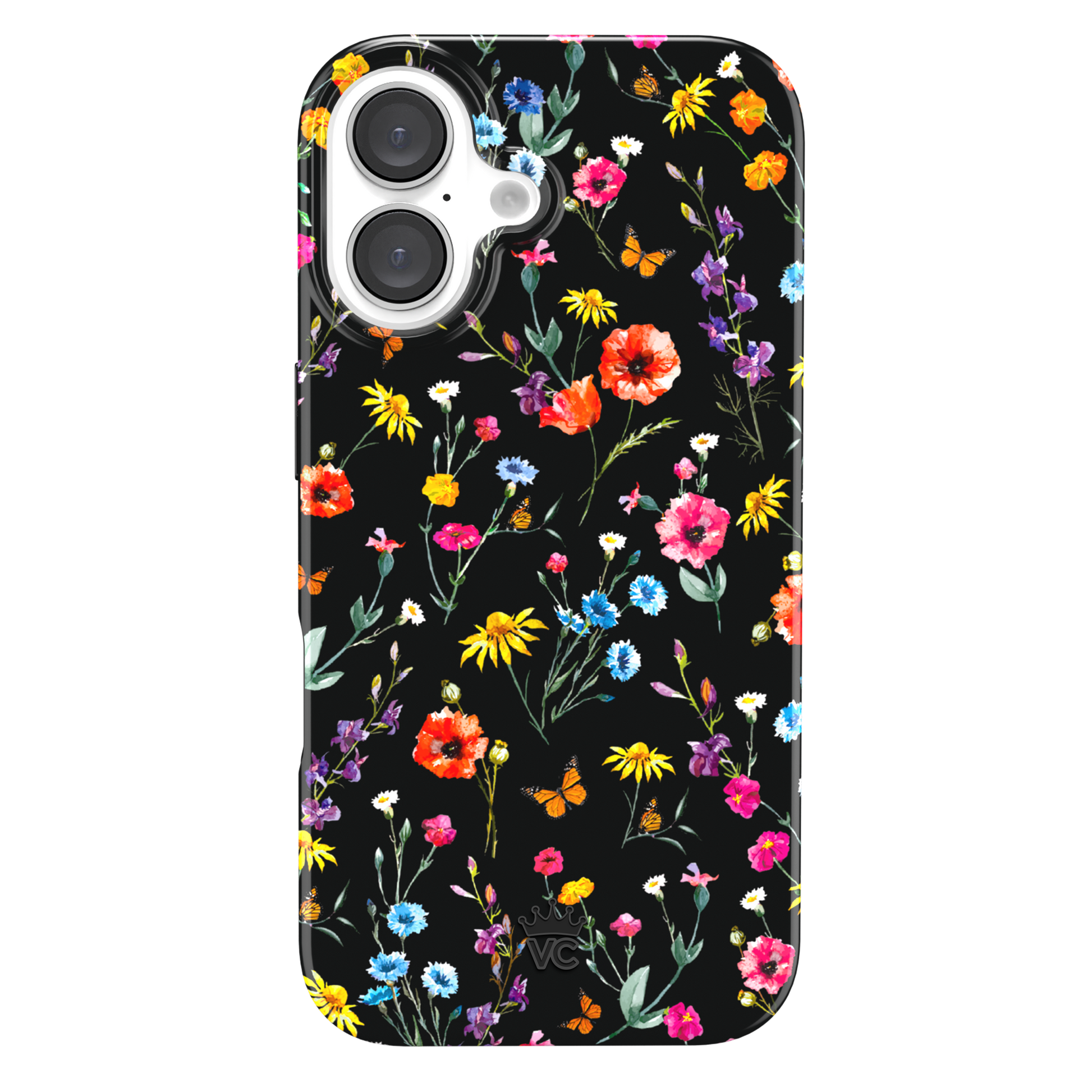 Black Wildflower iPhone Case