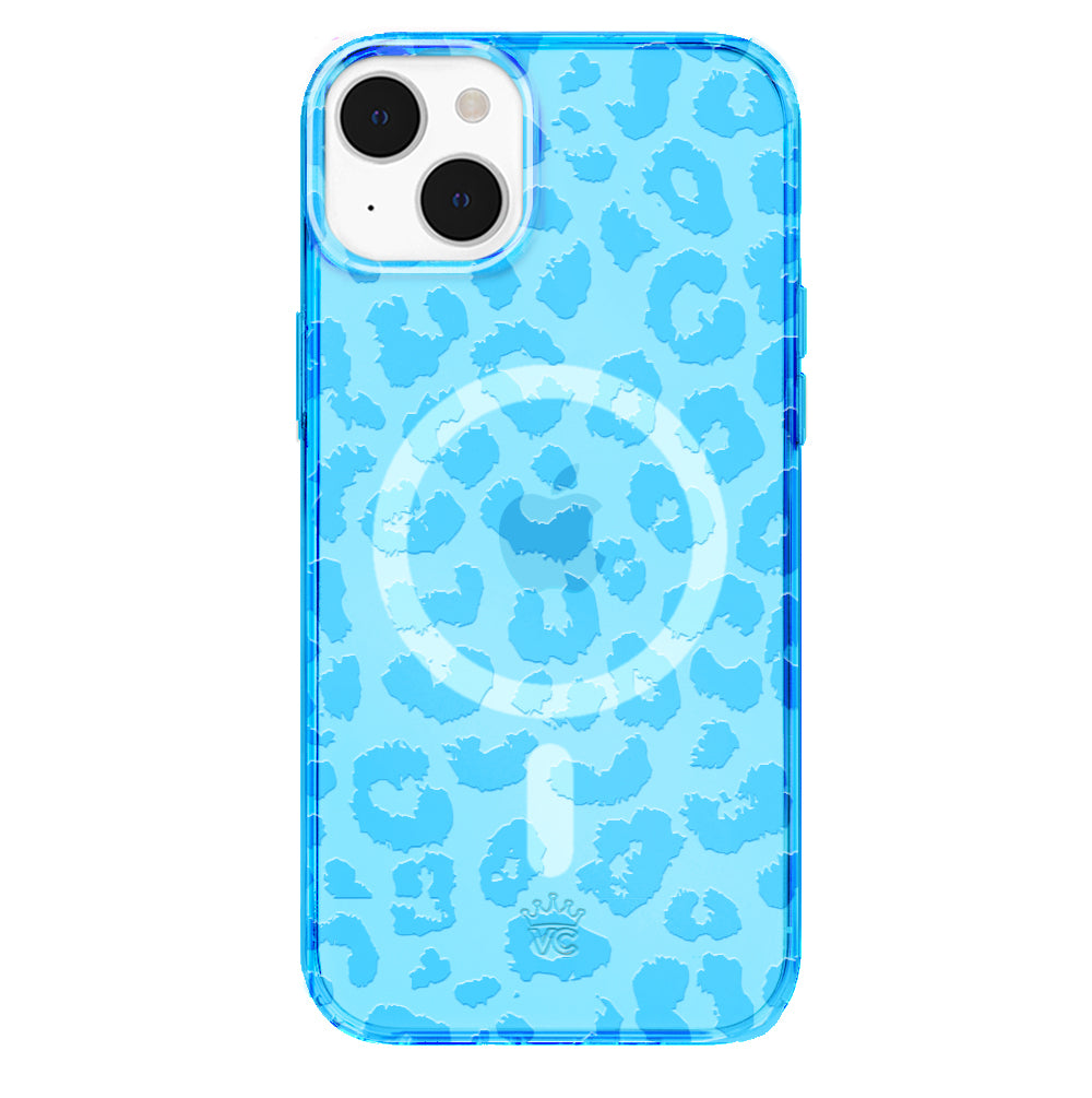Aqua Blue Leopard iPhone Case