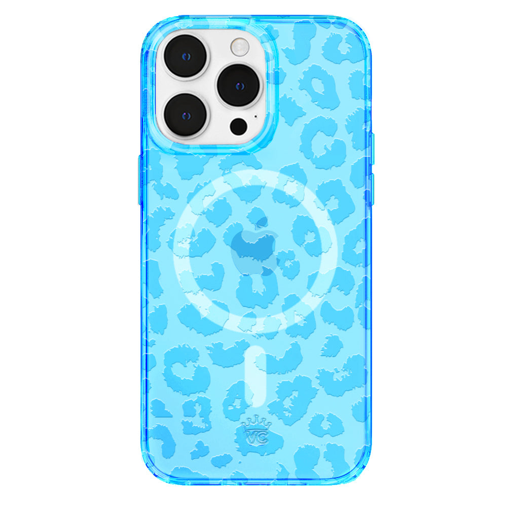 Aqua Blue Leopard iPhone Case