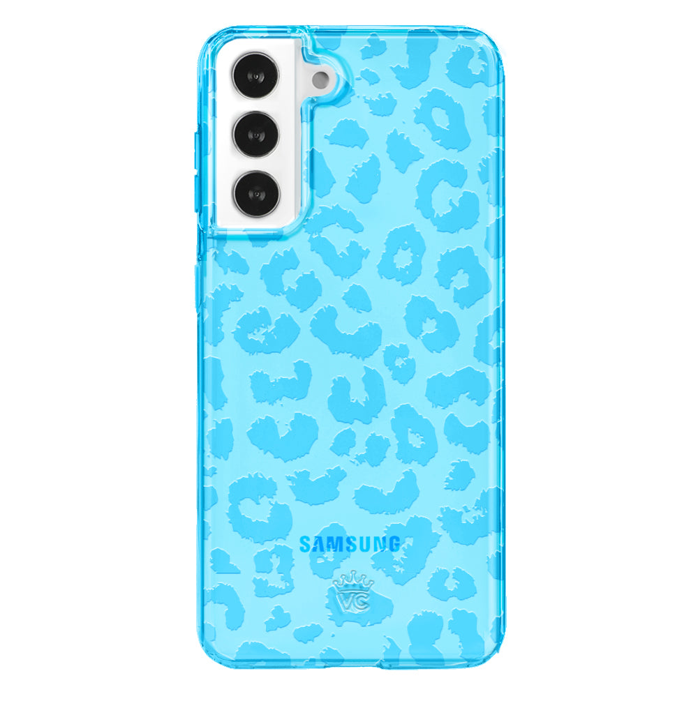 Aqua Blue Leopard Samsung Case