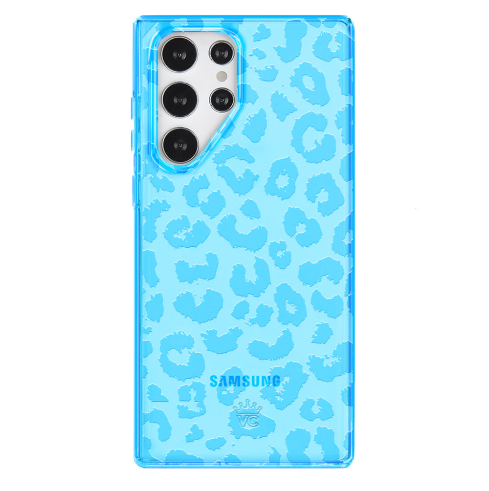 Aqua Blue Leopard Samsung Case