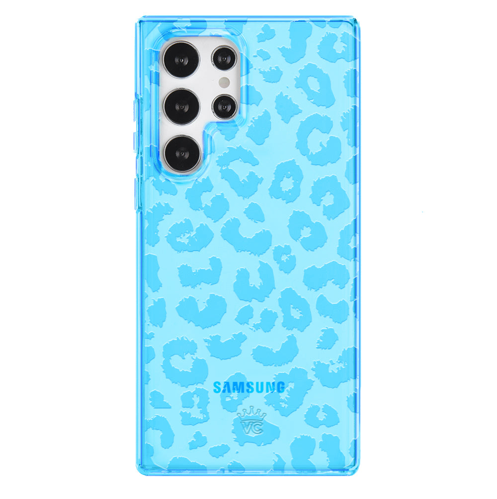 Aqua Blue Leopard Samsung Case