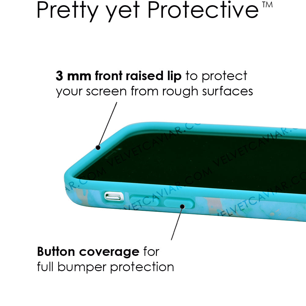 Blue Marble Holo Chrome iPhone Case