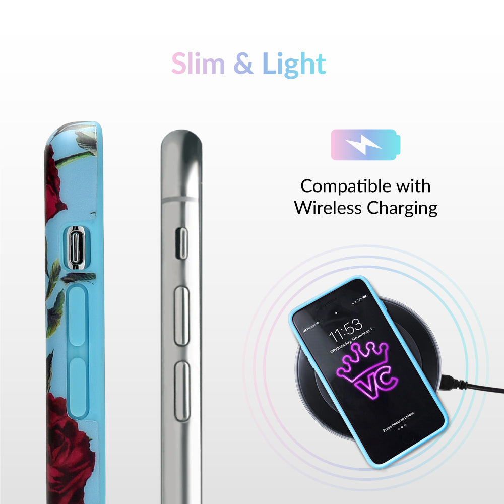 Blue Roses Floral iPhone Case