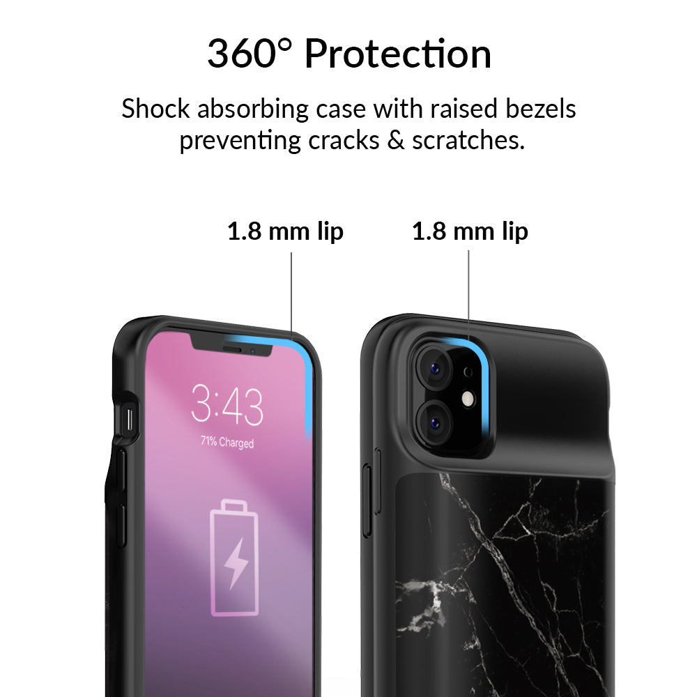 Black Marble iPhone Charging Case