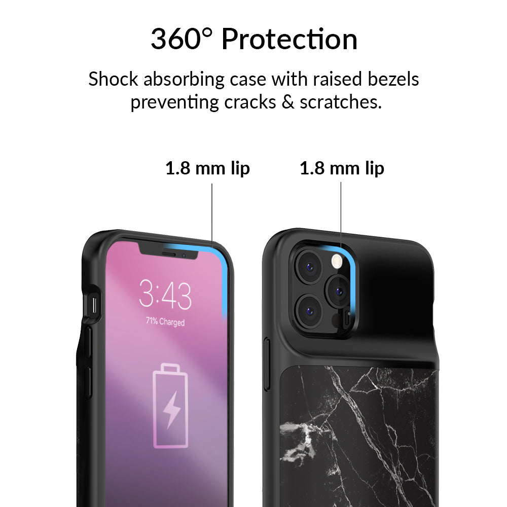 Black Marble iPhone Charging Case