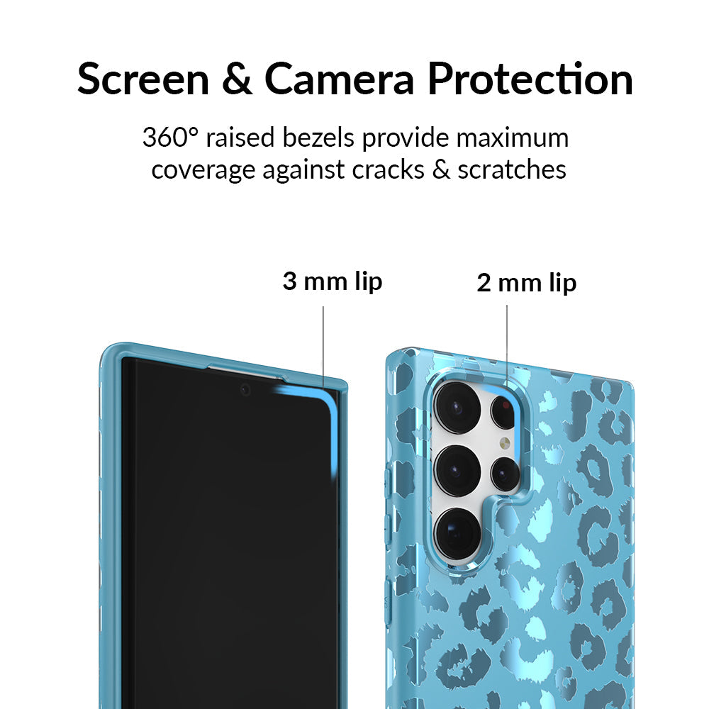 Blue Sapphire Leopard Samsung Case