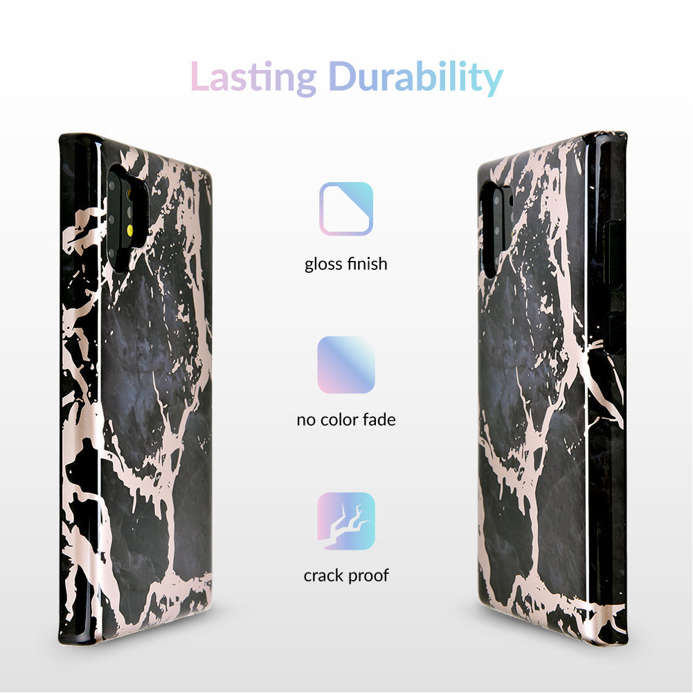 Black Marble Rose Gold Chrome Samsung Galaxy Case