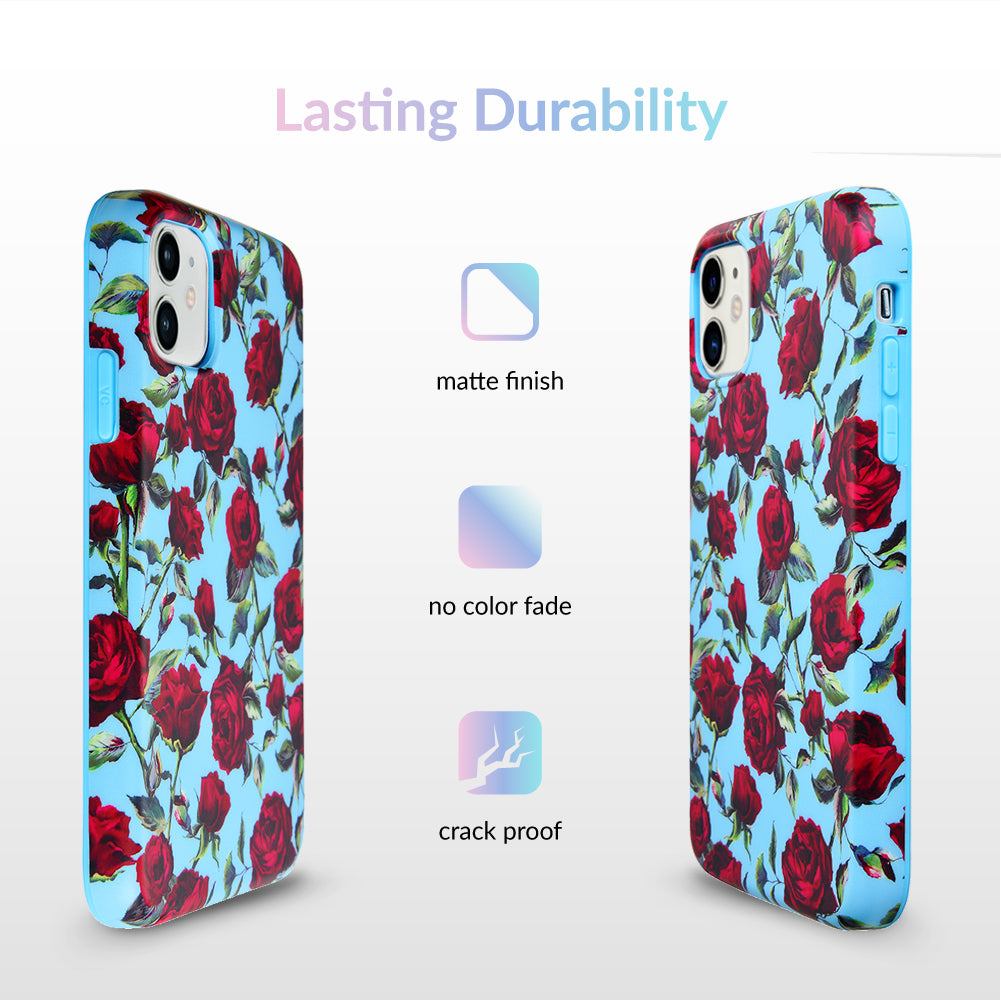 Blue Roses Floral iPhone Case