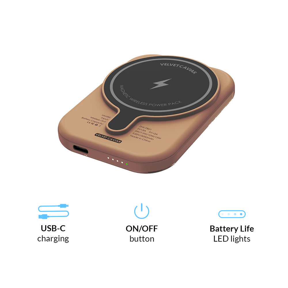 Bronze Leopard MagSafe Battery Power Pack