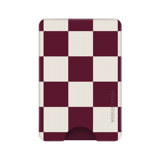 Burgundy Vibe Checker MagSafe Wallet