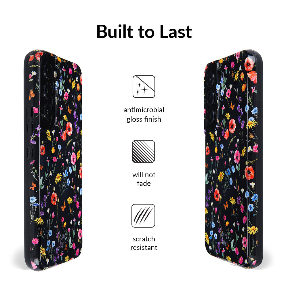 Black Wildflower Samsung Case