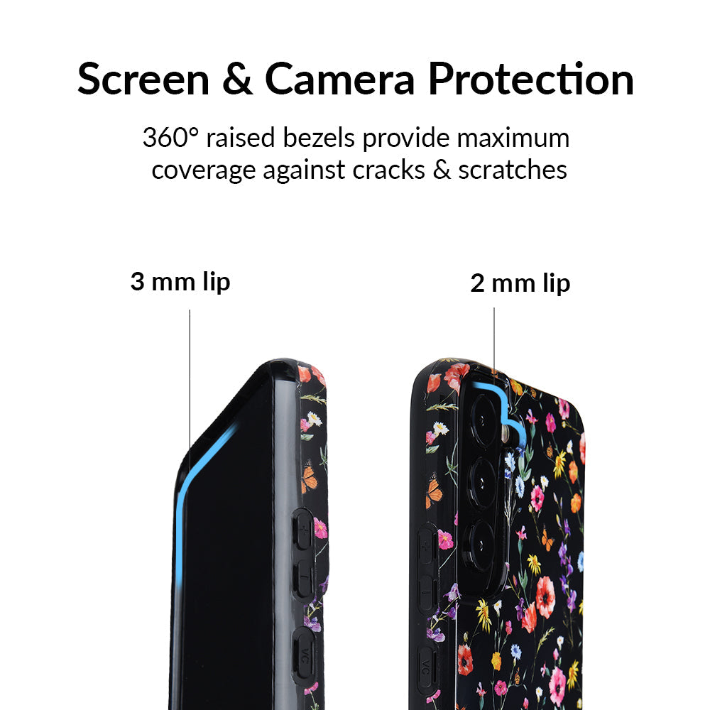 Black Wildflower Samsung Case