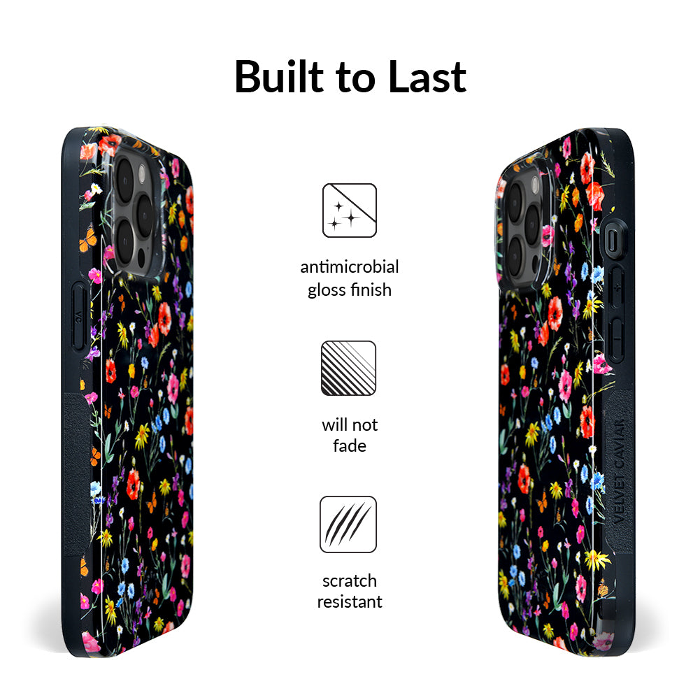 Black Wildflower iPhone Case
