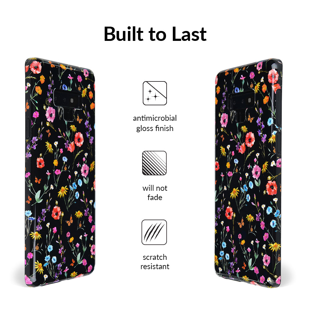 Black Wildflower Samsung Case