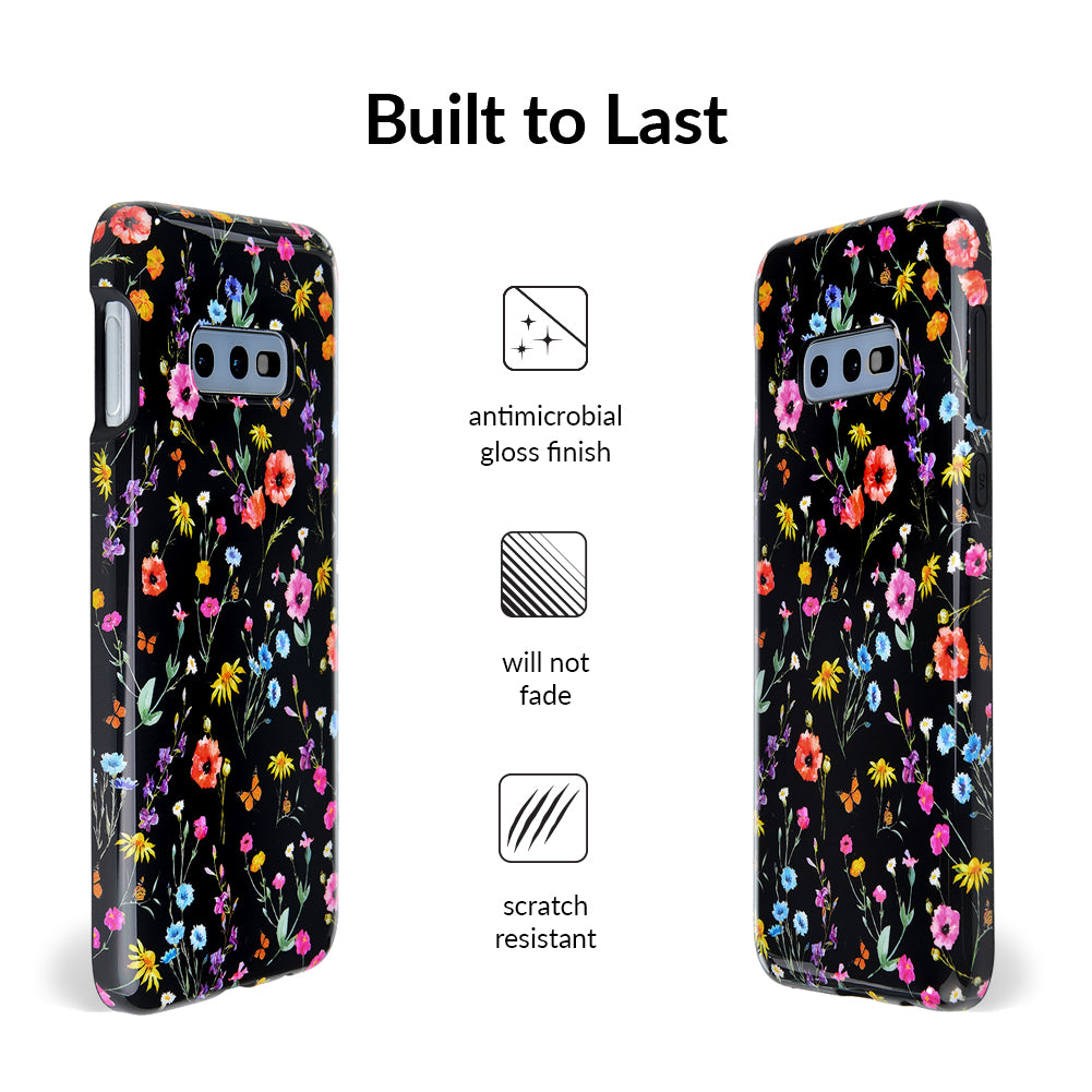 Black Wildflower Samsung Case
