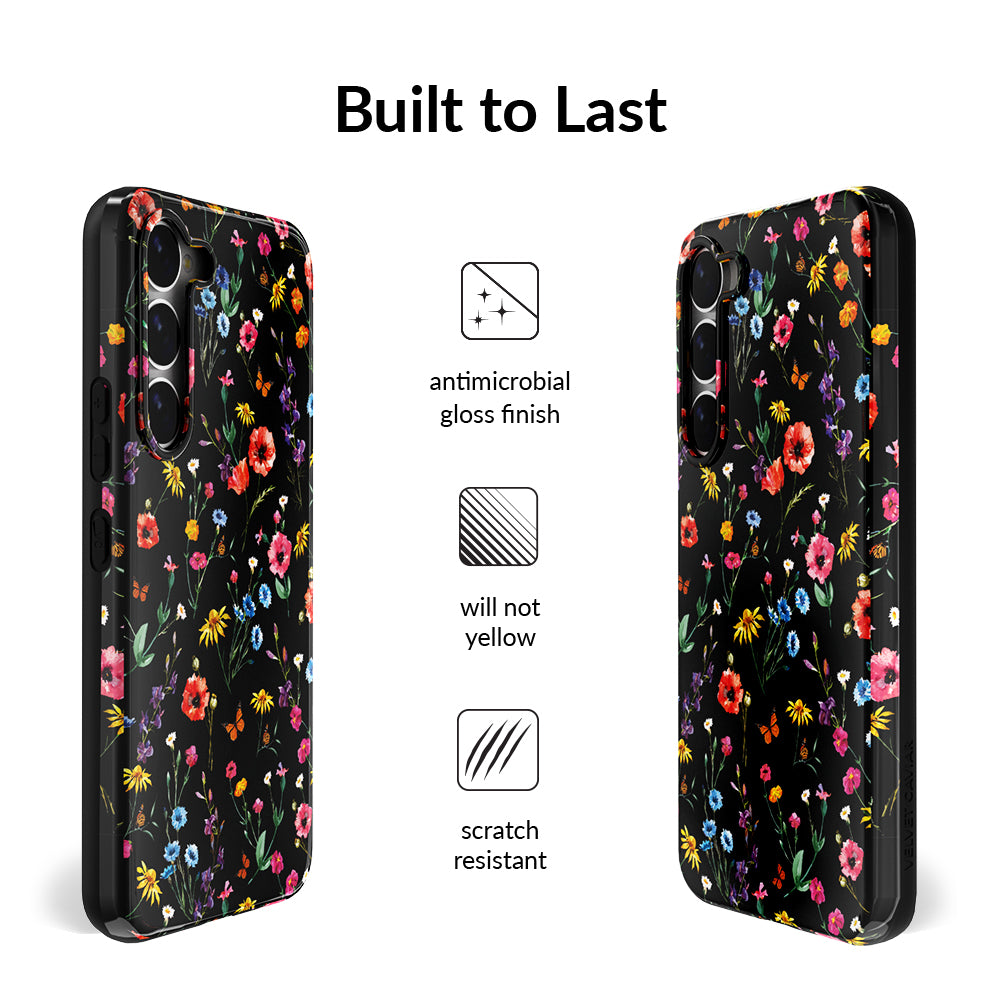 Black Wildflower Samsung Case