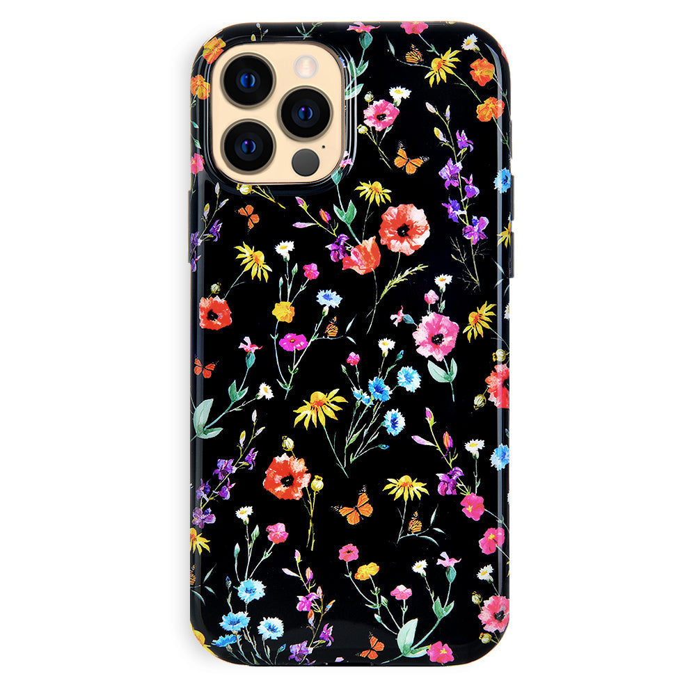 Black Wildflower iPhone Case