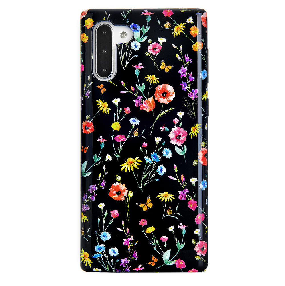 Black Wildflower Samsung Case