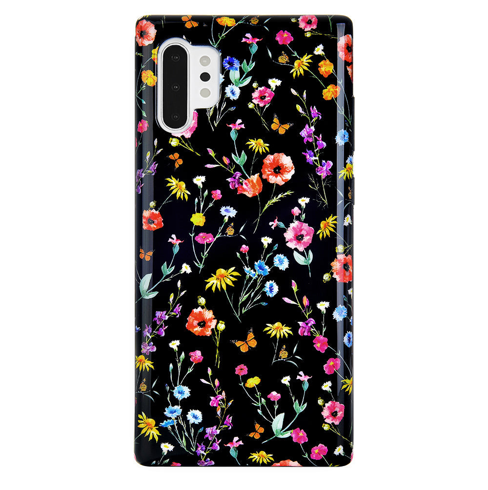 Black Wildflower Samsung Case