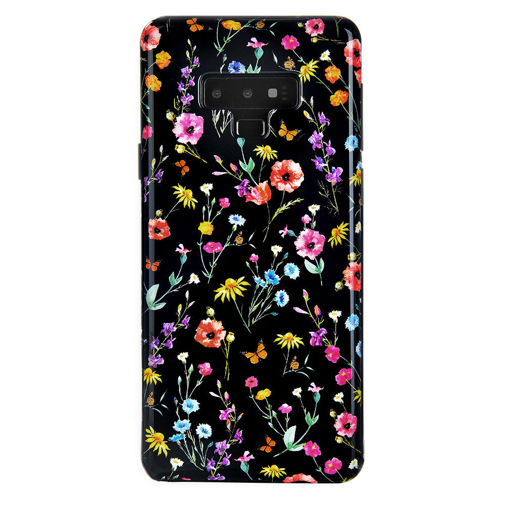 Black Wildflower Samsung Case