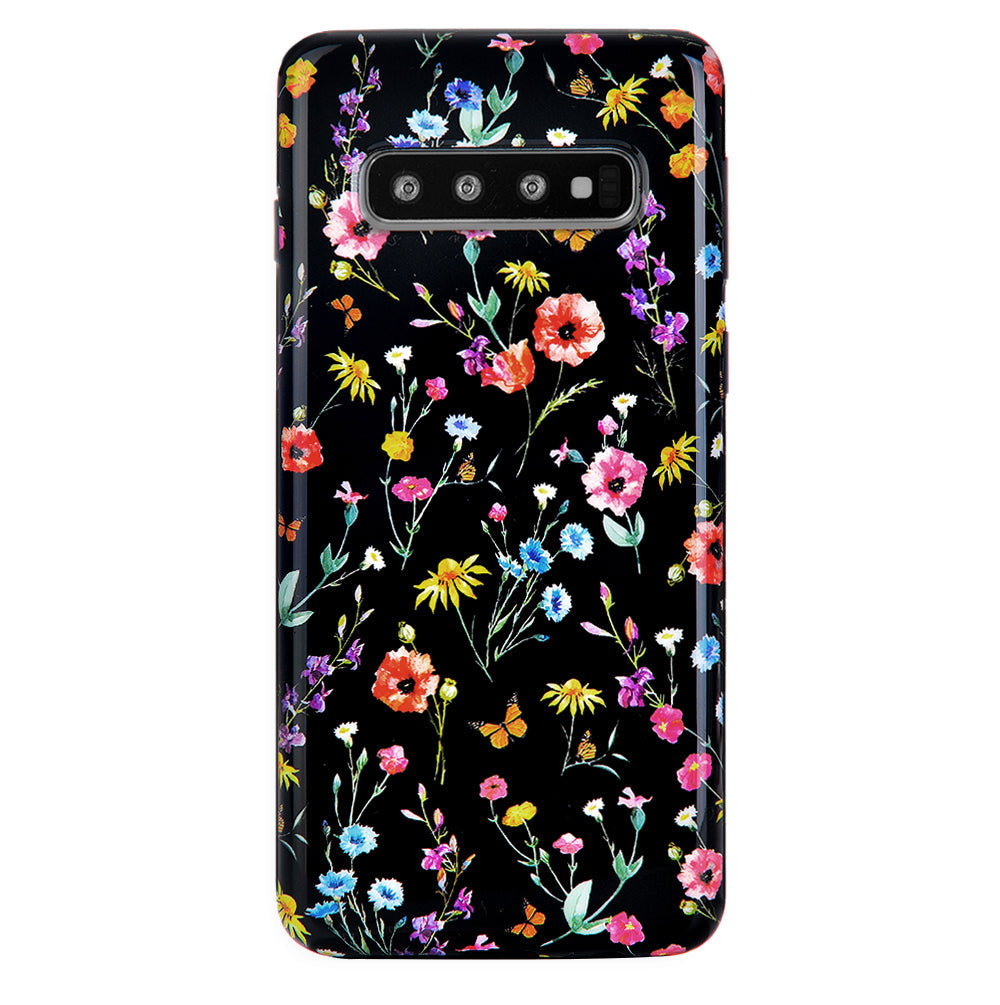 Black Wildflower Samsung Case