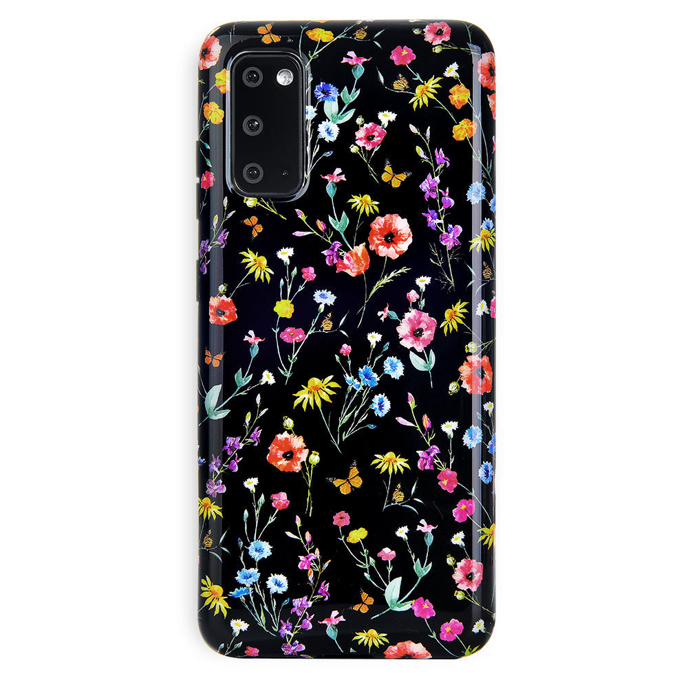 Black Wildflower Samsung Case