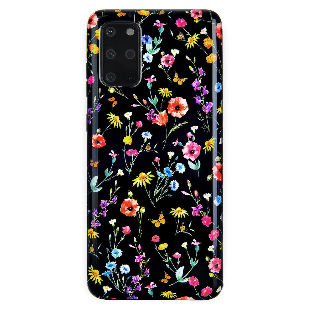 Black Wildflower Samsung Case