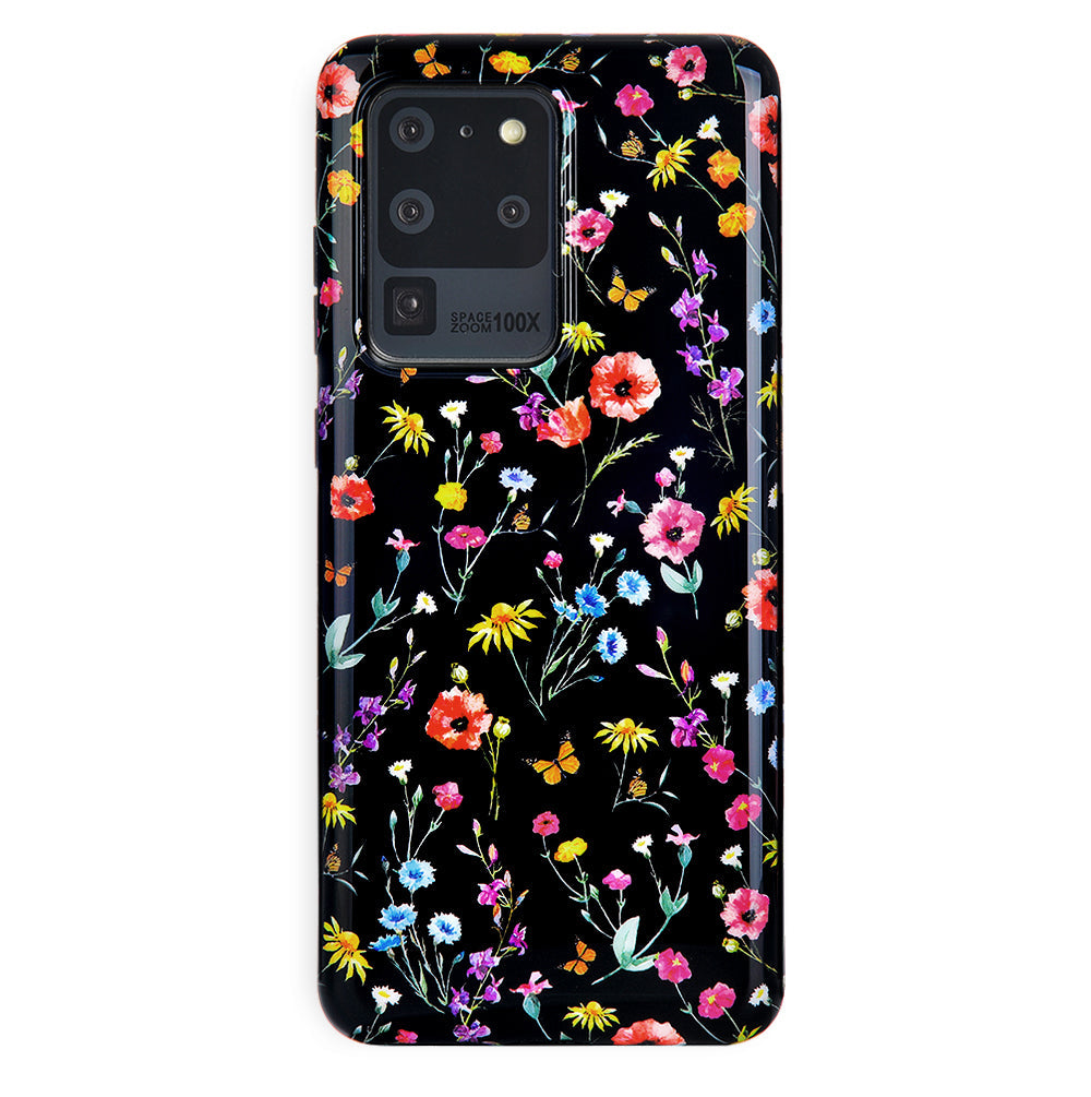 Black Wildflower Samsung Case