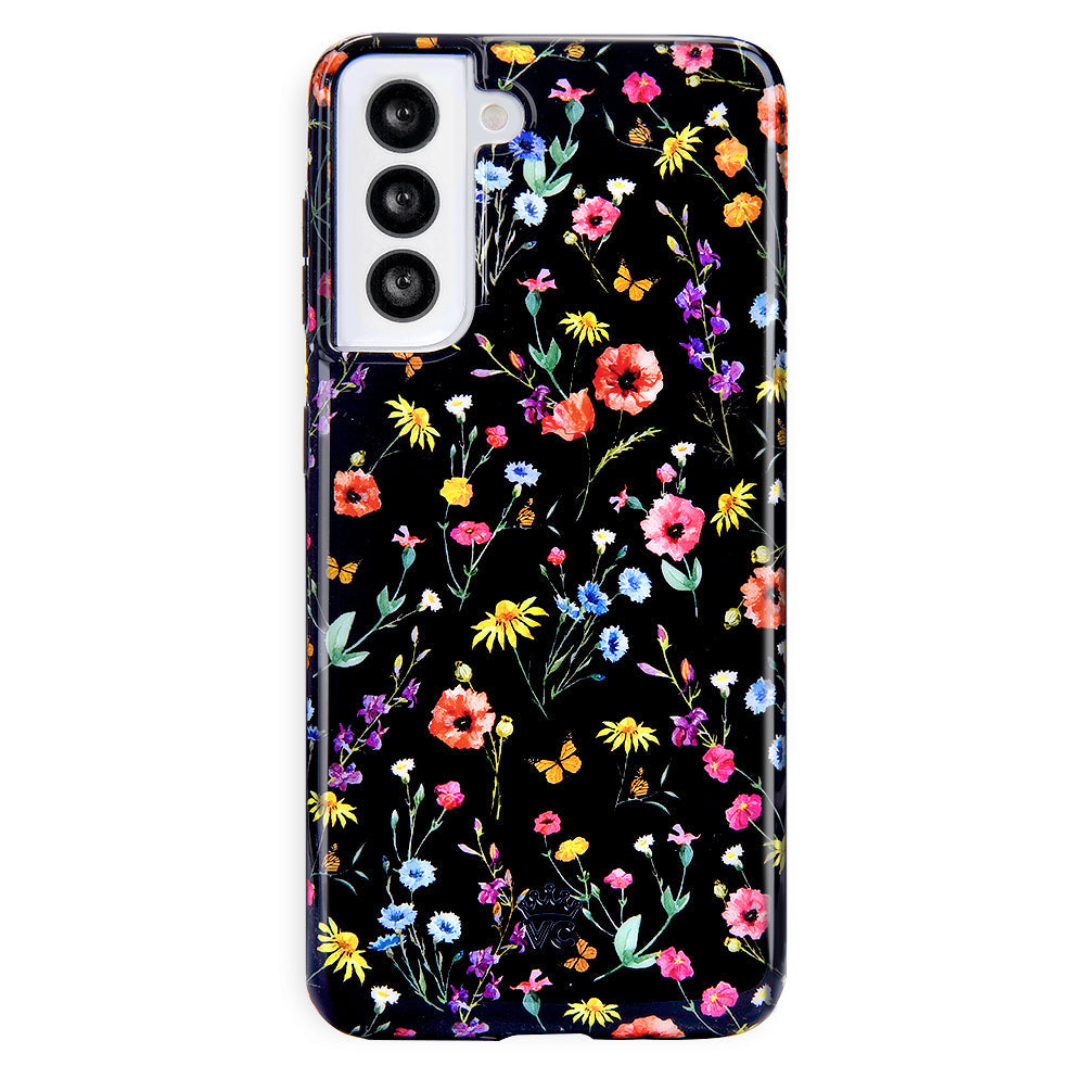 Black Wildflower Samsung Case