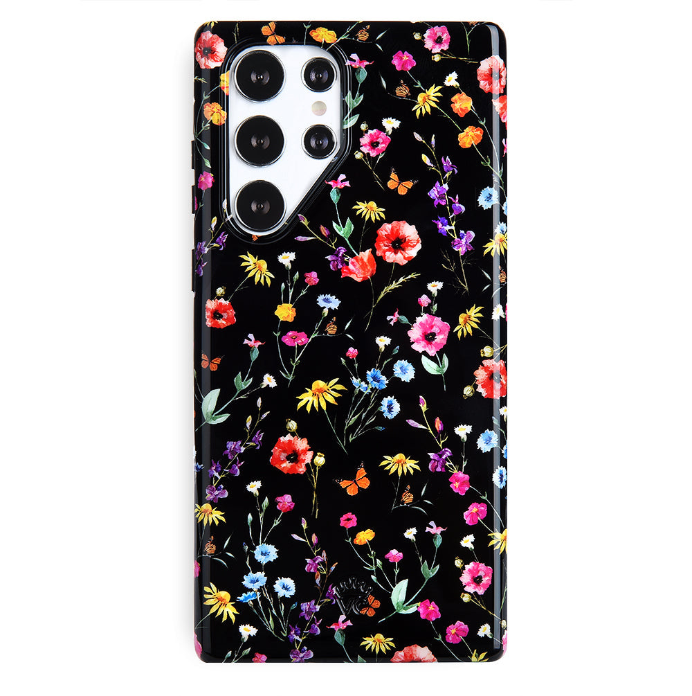 Black Wildflower Samsung Case