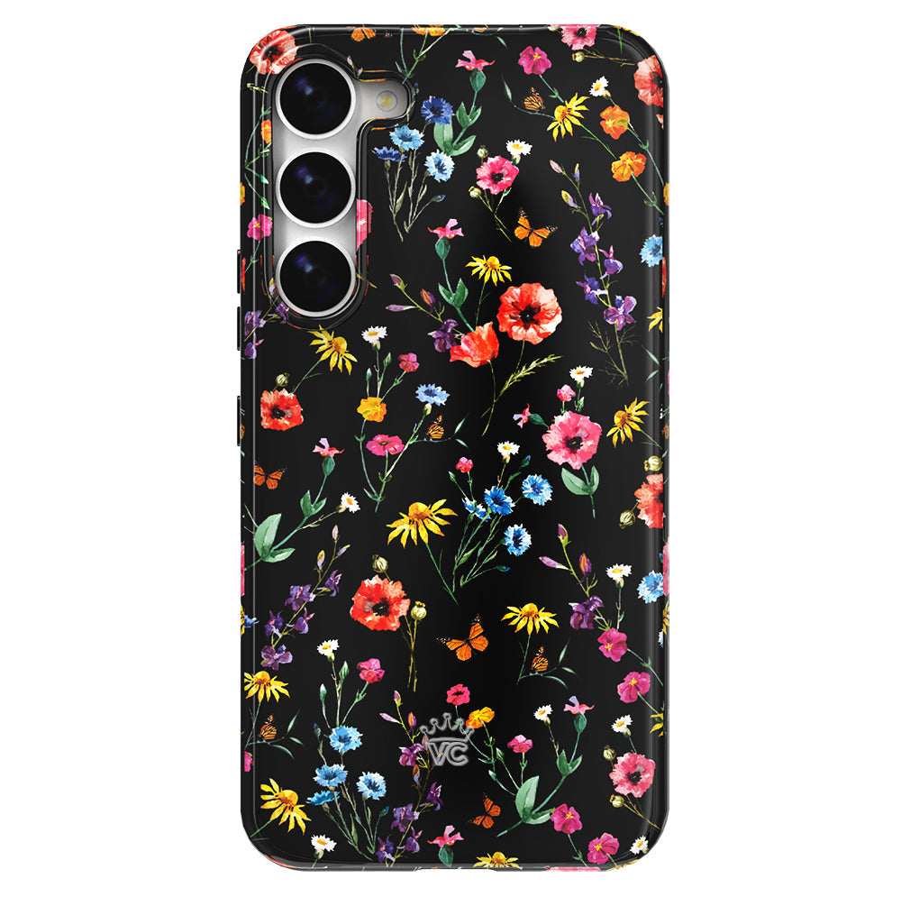 Black Wildflower Samsung Case