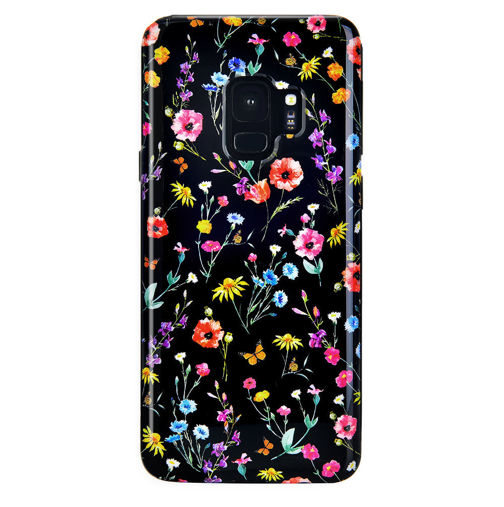 Black Wildflower Samsung Case
