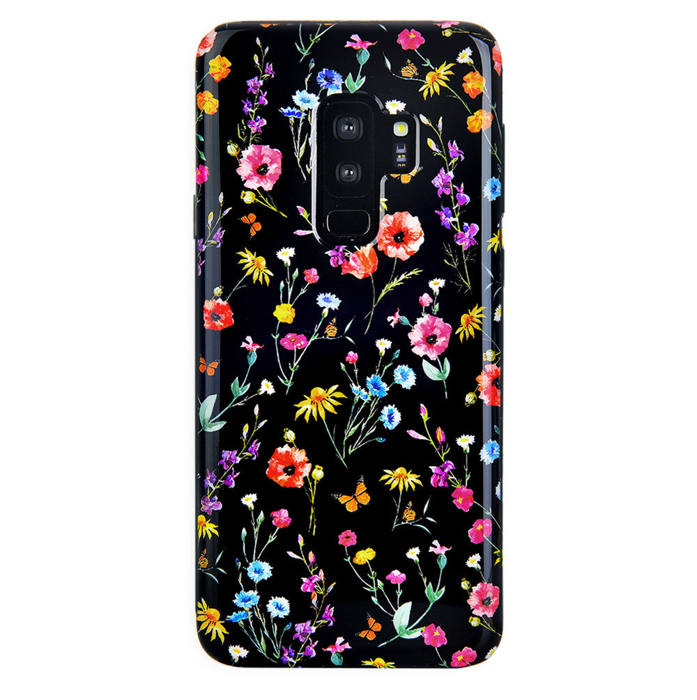 Black Wildflower Samsung Case